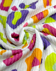 (URBAN RIB) MULTI COLORFUL CHEETAH PRINT ON OFF WHITE