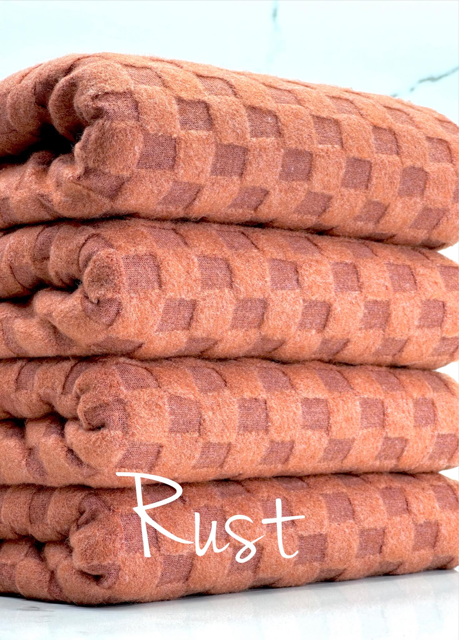 (LOOP TERRY) 3D RUST CHECKERED (1)