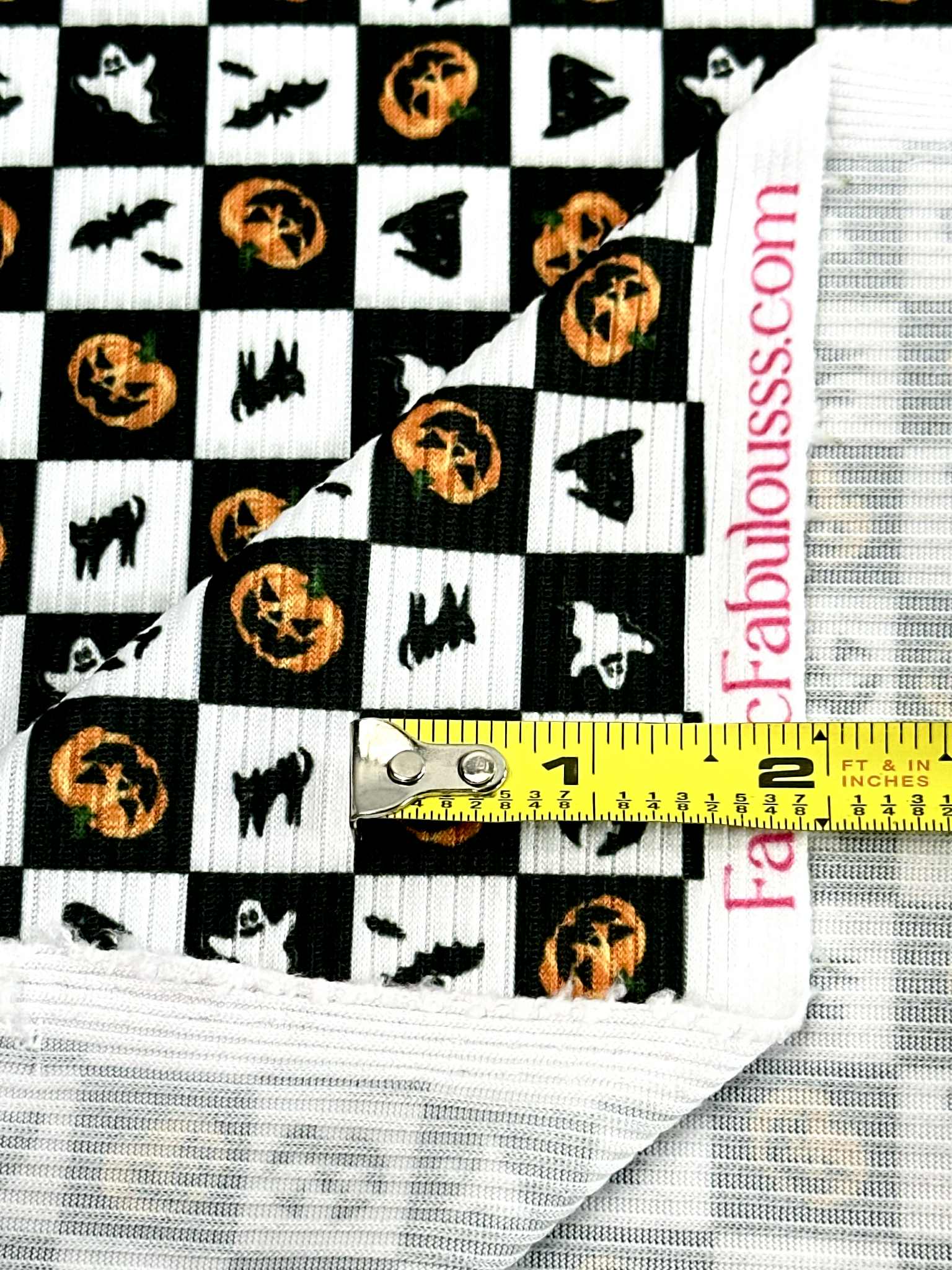 (YUMMY RIB) HALLOWEEN BLACK &amp; WHITE CHECKERED PRINT