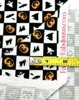 (YUMMY RIB) HALLOWEEN BLACK & WHITE CHECKERED PRINT