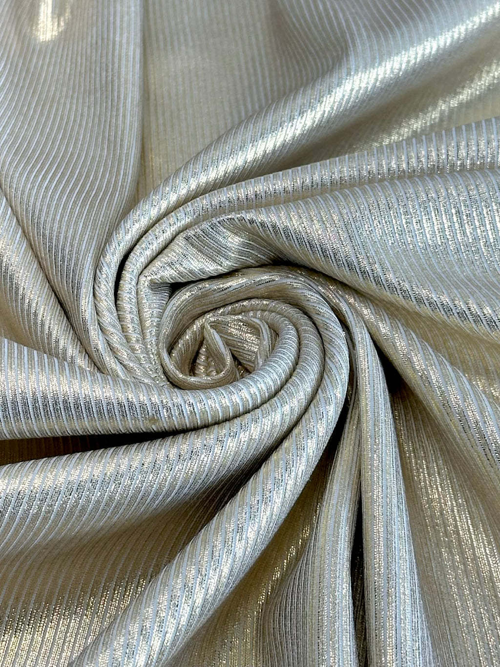 (2X2 RIB) GOLD FOIL ON OFF WHITE