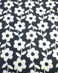 (FRENCH TERRY) IVORY FLOWERS ON 2-TONE STEEL