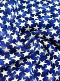 (COTTON) TINY WHITE STARS ON ROYAL BLUE