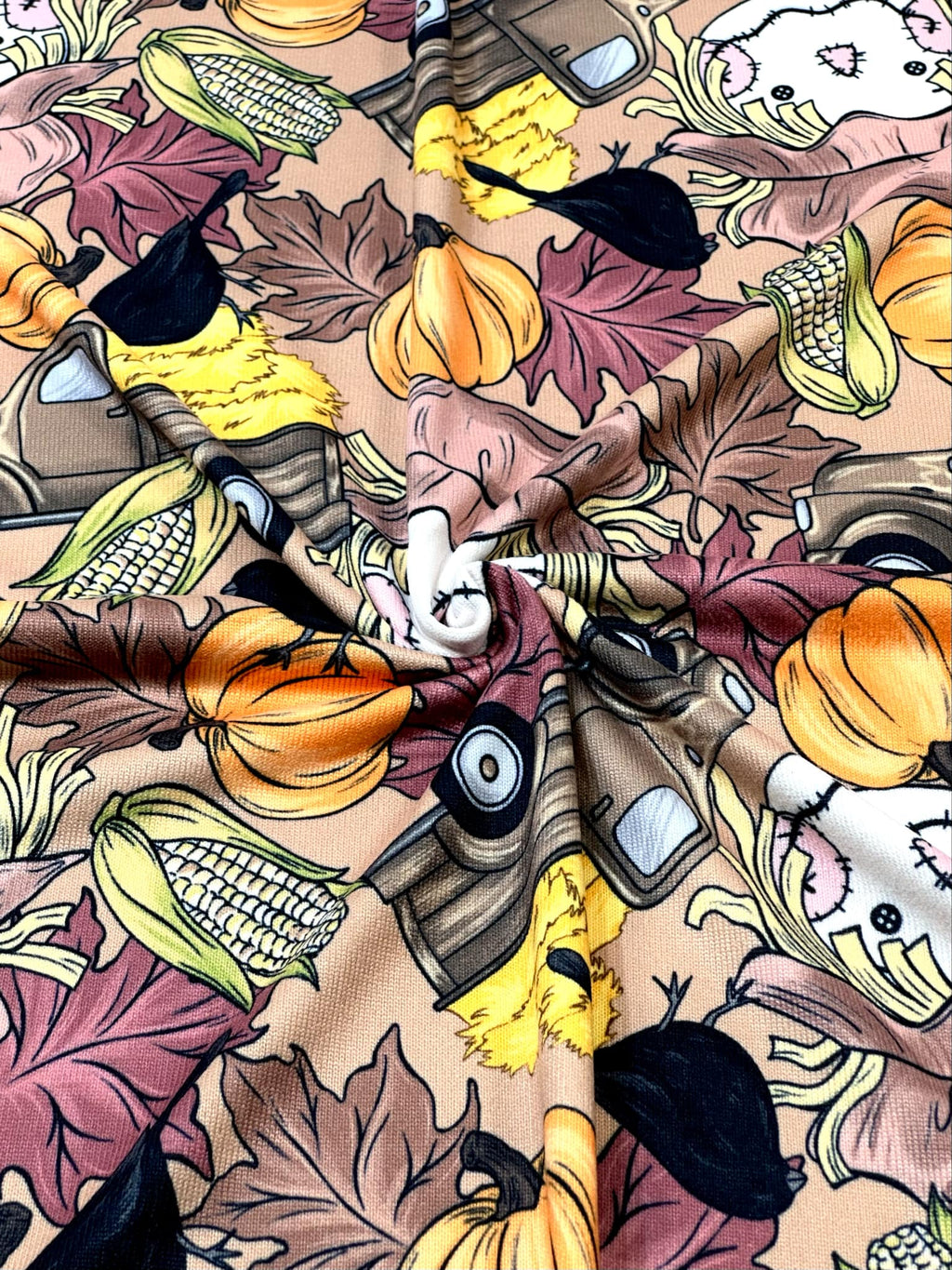 (SWEATER KNIT/OAKLEY) BIG HAY TRUCKS, SCARECROWS & BLACK CROWS ON COFFEE (3)
