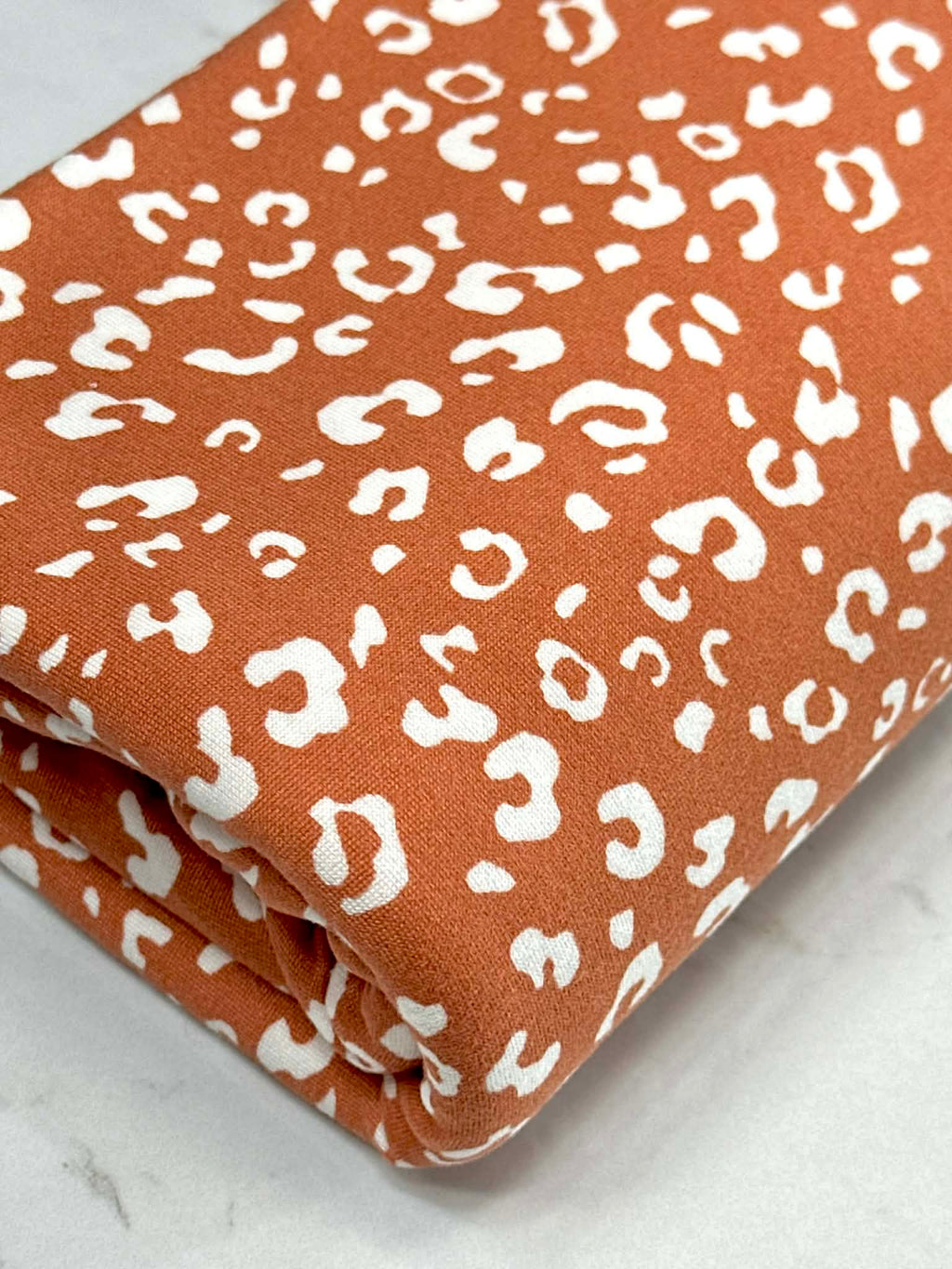 (DBP) TINY WHITE LEOPARD ON VINTAGE ORANGE