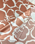 (SATIN) WHITE FLORAL ON MAUVE