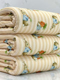 (URBAN RIB) MEDIUM BUNNIES WITH CARROTS ON TAN STRIPES