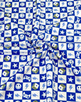 (FRENCH TERRY) ROYAL BLUE GAMER CHECKERED PRINT