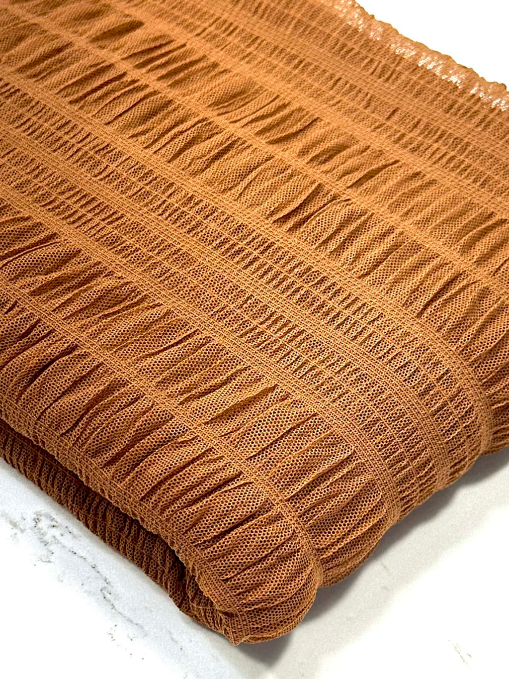 (PLEATED MESH) NEW BROWN