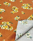 (WOVEN) CREAM FLOWERS ON WARM BROWN