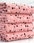 (DBP) WHITE AND BLACK POLKA DOTS ON PINK