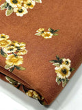 (WOVEN) CREAM FLOWERS ON WARM BROWN