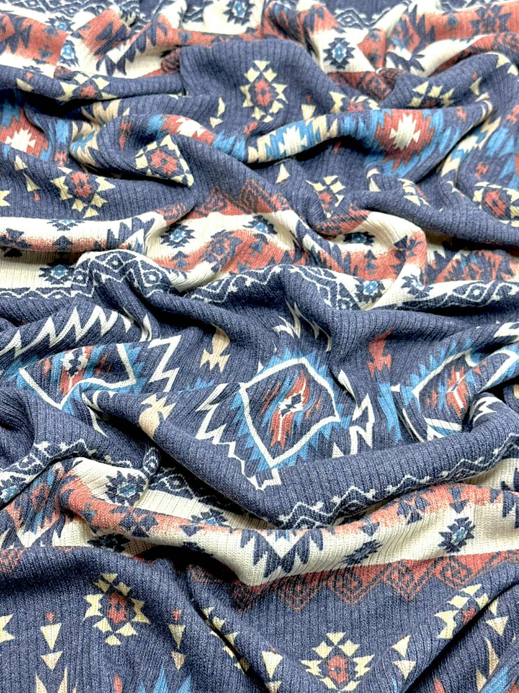 (BELLA RIB) WESTERN PRINT ON NAVY