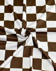 (4X2 RIB) BROWN MEDIUM CHECKERED ON OFF WHITE