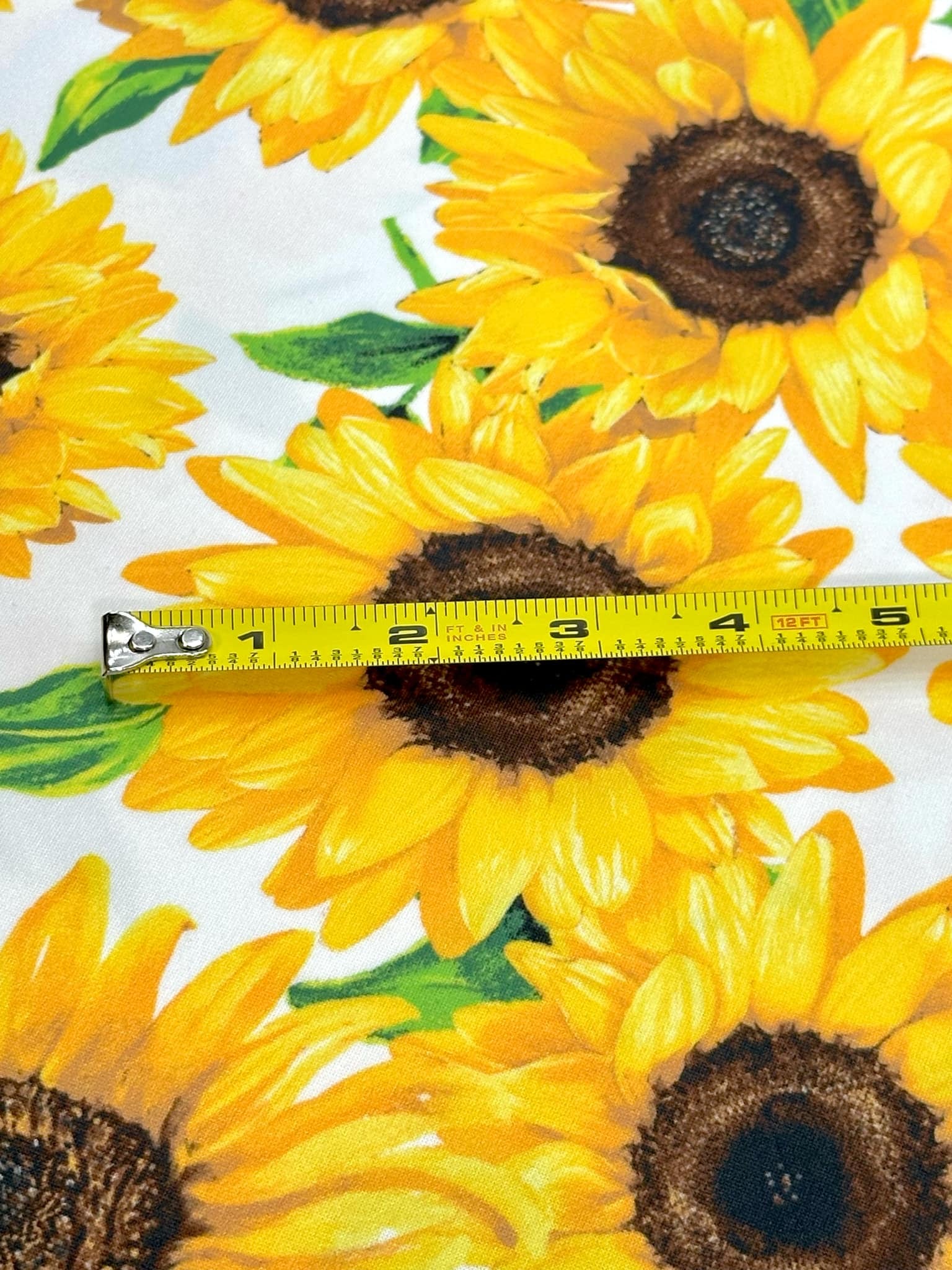 (DBP) BIG SUNFLOWERS ON OFF WHITE