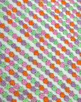 (TRIM) EMBROIDERED PINK, PURPLE, MINT, AND ORANGE TINY FLOWERS