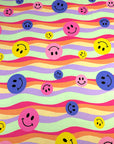 (DBP) FUSCHIA, PURPLE, AND MUSTARD HAPPY FACES ON COLORFUL COLOR WAY