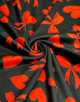 (4X2 YUMMY RIB) RED HEARTS AND BOWS ON BLACK
