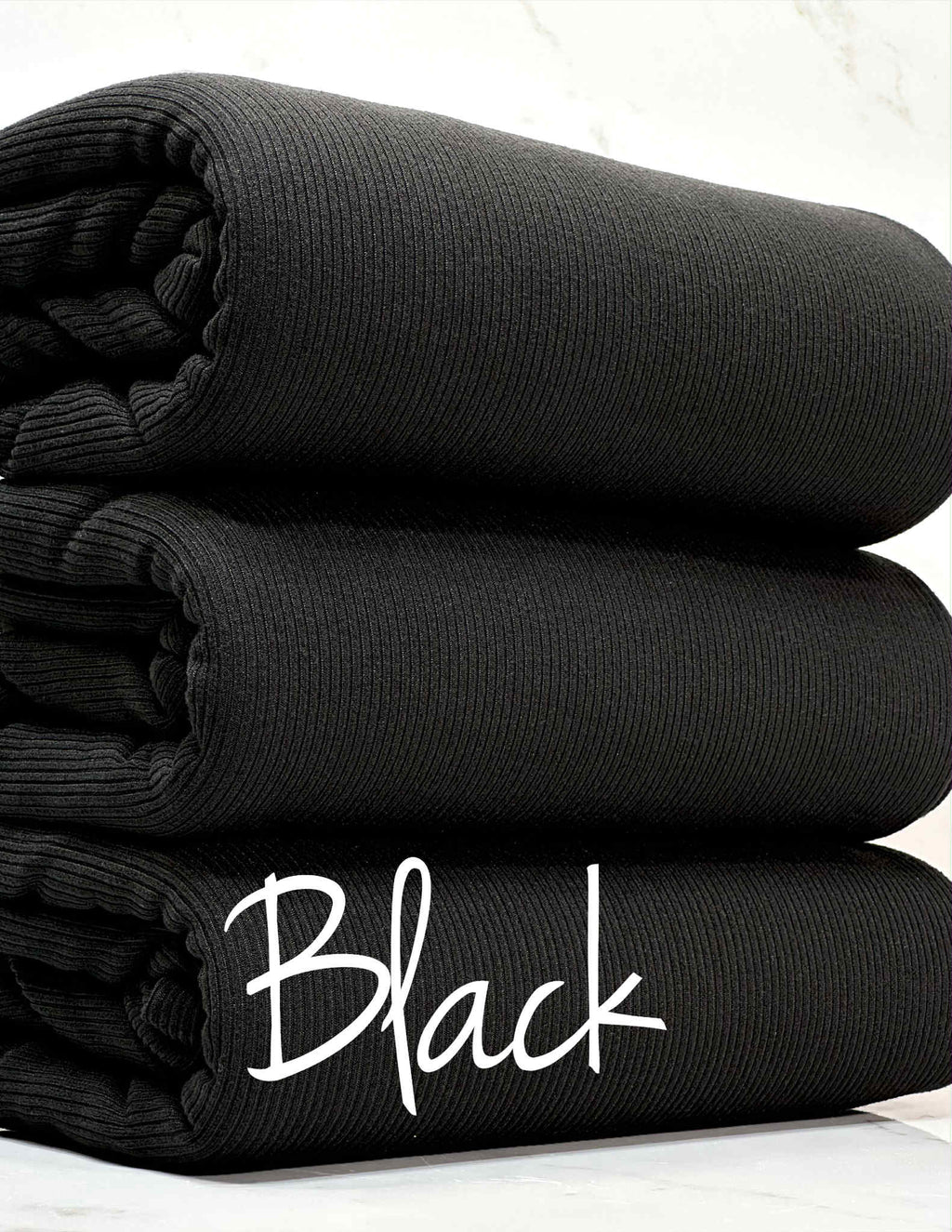 (2X2 RIB) BLACK
