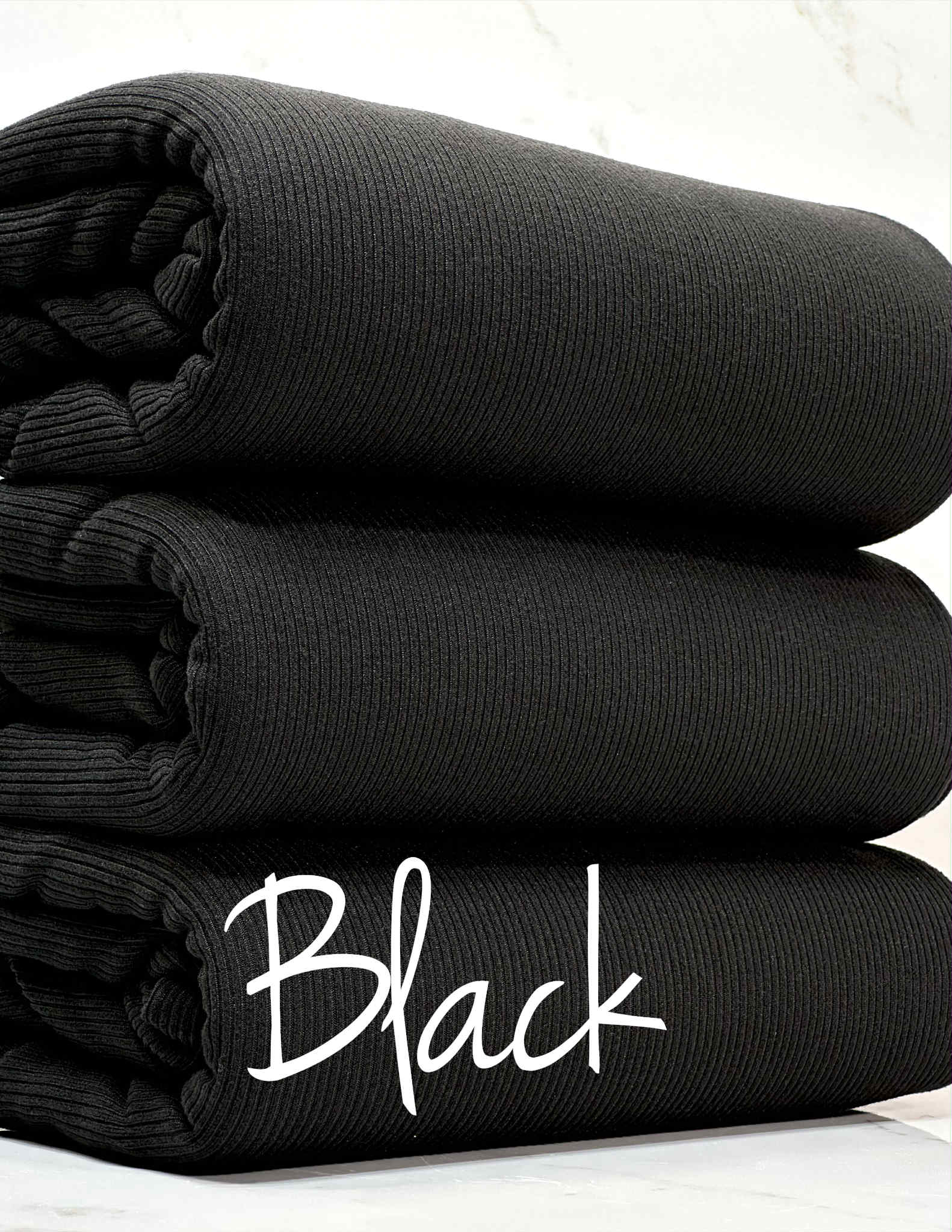 (2X2 RIB) BLACK