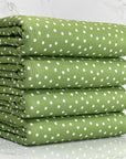 (4X2 RIB) TINY OFF WHITE POLKA DOTS ON SAGE GREEN