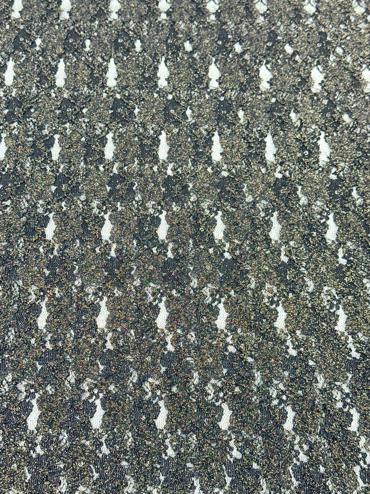 (LACE) BLACK FLORAL WITH GOLD SHIMMER