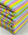 (RIB) GREEN, YELLOW, PINK, LILAC, AND BLUE STRIPES