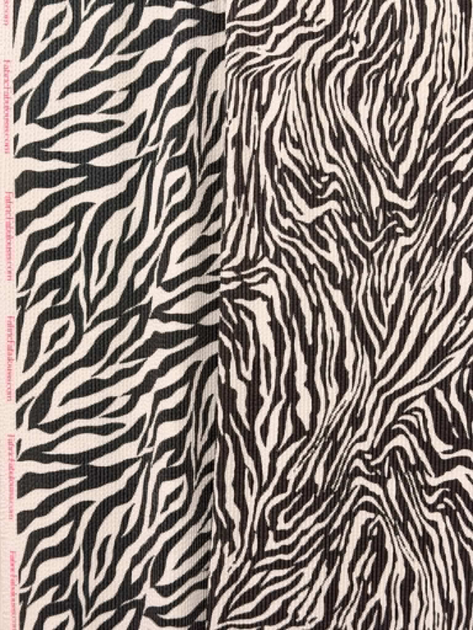 (URBAN RIB) BLACK ZEBRA ON OFF WHITE