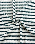 (SMOCKED) EMERALD STRIPES ON IVORY