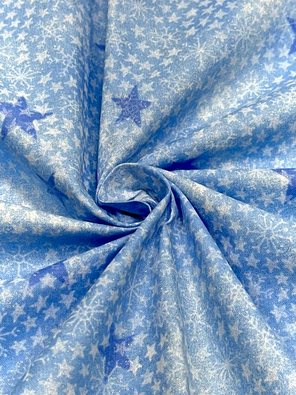 (WOVEN COTTON) BLUE AND WHITE FREEDOM STARS