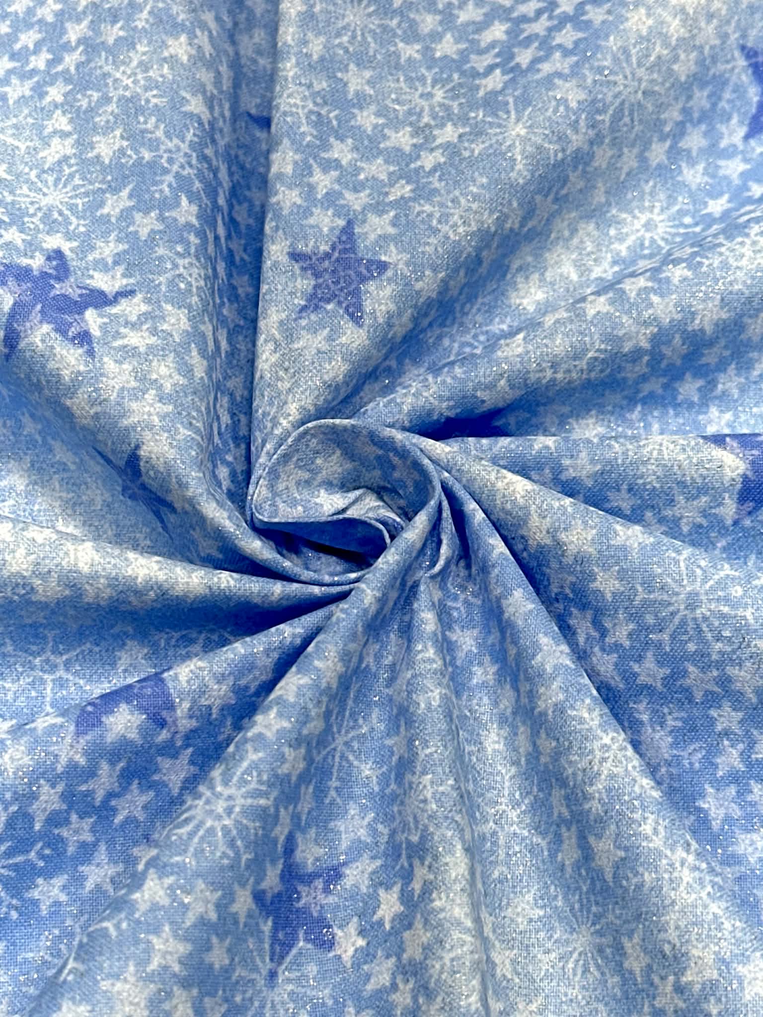 (WOVEN COTTON) BLUE AND WHITE FREEDOM STARS