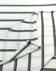 (RAYON MODAL) OLIVE AND BLACK STRIPES ON OFF WHITE