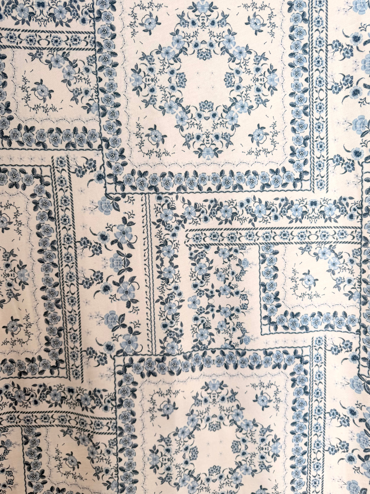 (FRENCH TERRY BRUSHED) DENIM FLORAL GARDEN