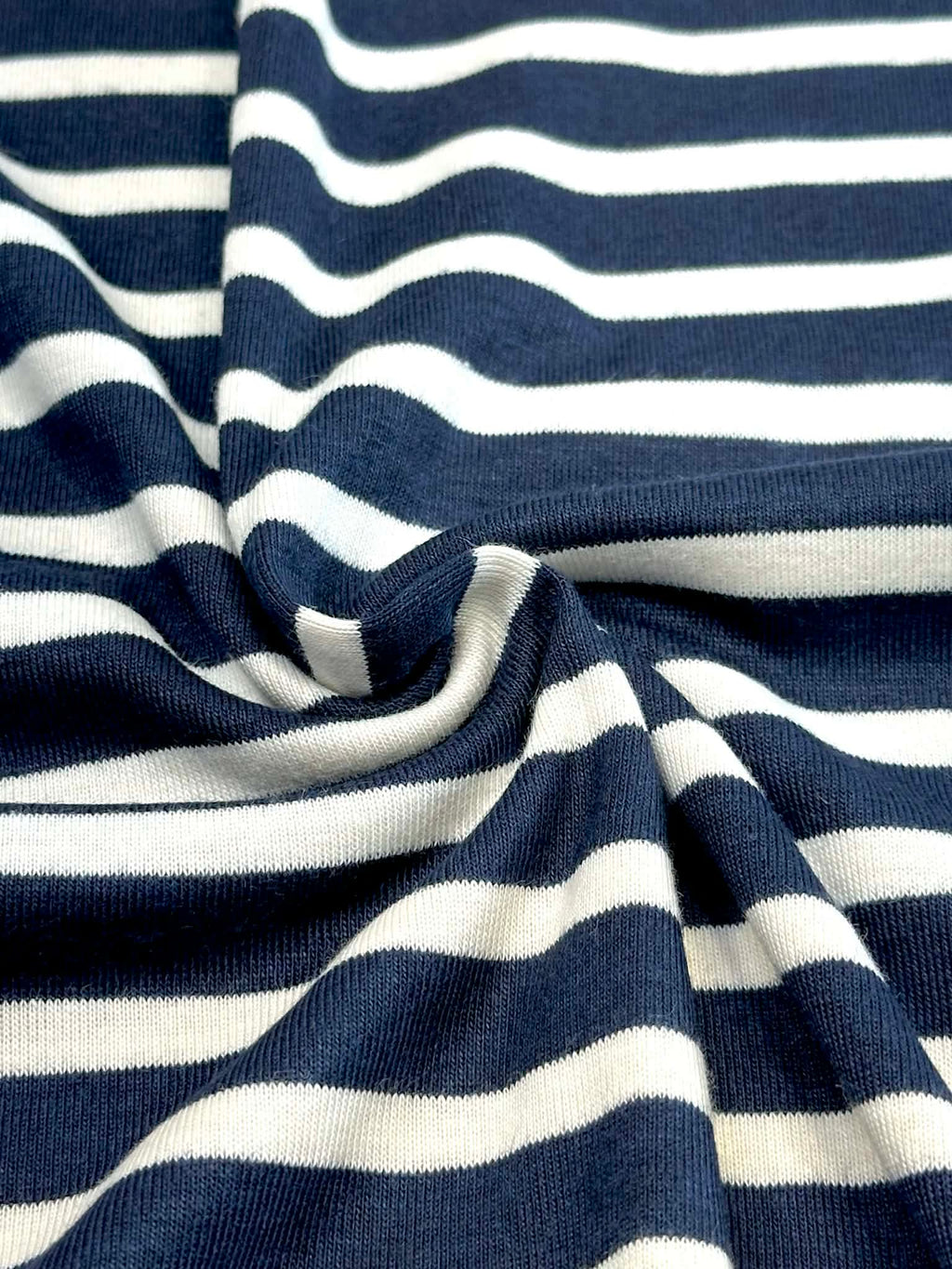 (BABY RIB) OFF WHITE STRIPES ON NAVY