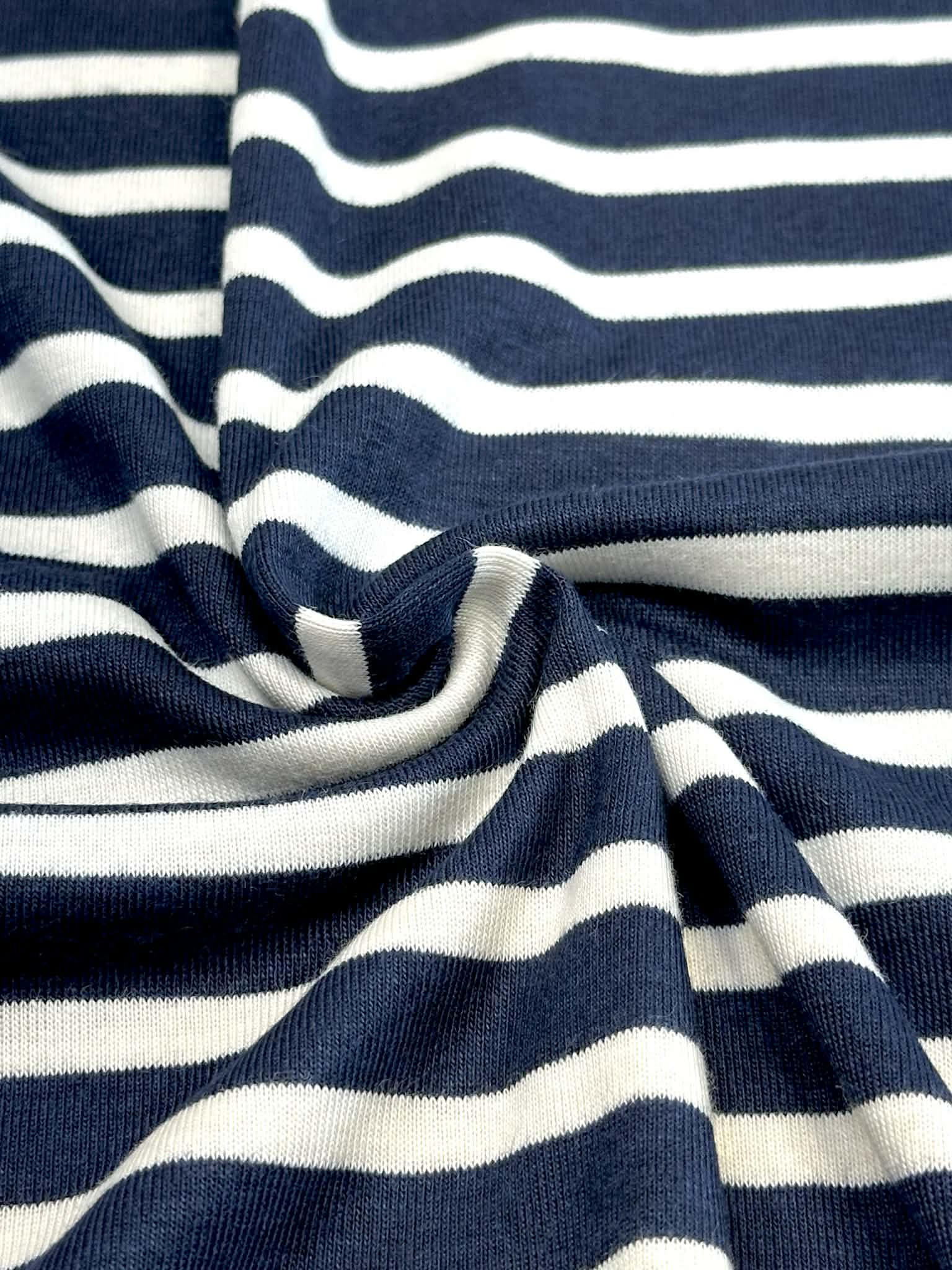(BABY RIB) OFF WHITE STRIPES ON NAVY