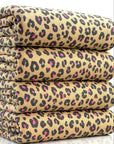 (FRENCH TERRY) PINK CHEETAH ON LIGHT BROWN