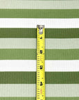 (4X2 RIB) SAGE GREEN AND OFF WHITE STRIPES