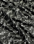 (4X2 RIB) SKELETONS ON BLACK