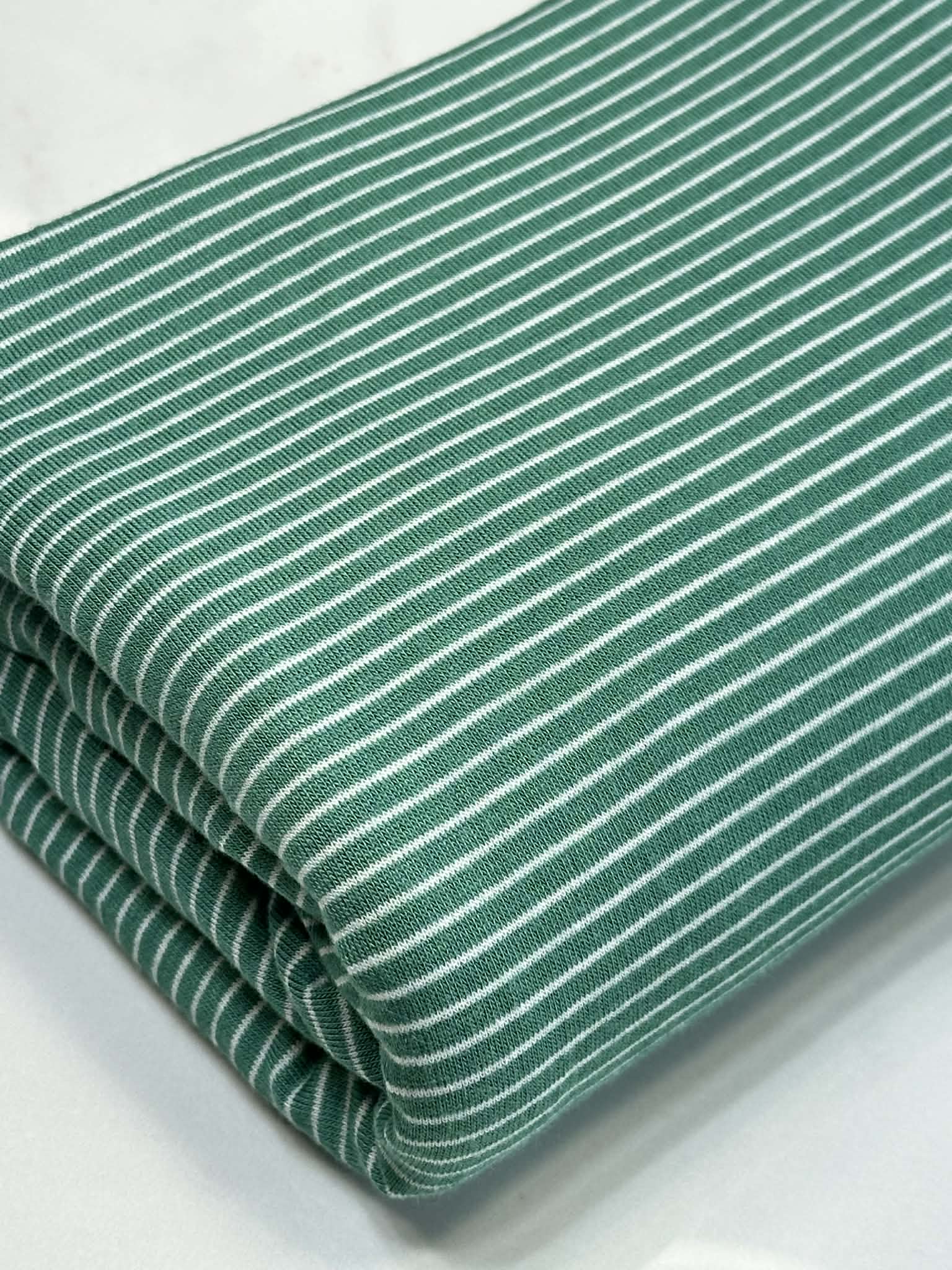 (RAYON MODAL) OFF WHITE STRIPES ON GREEN (3)