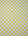 (FRENCH TERRY) YELLOW AND OFF WHITE CHECKERED