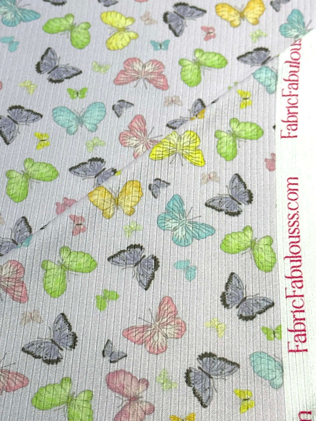 (4X2 YUMMY RIB) COLORFUL BUTTERFLIES ON LILAC (1)