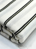(RAYON MODAL) OLIVE AND BLACK STRIPES ON OFF WHITE