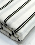(RAYON MODAL) OLIVE AND BLACK STRIPES ON OFF WHITE