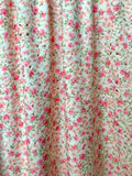 (EYELET) LIGHT CORAL FLORAL ON OFF WHITE