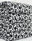 (4X2 RIB) BLACK FLOWERS ON OFF WHITE