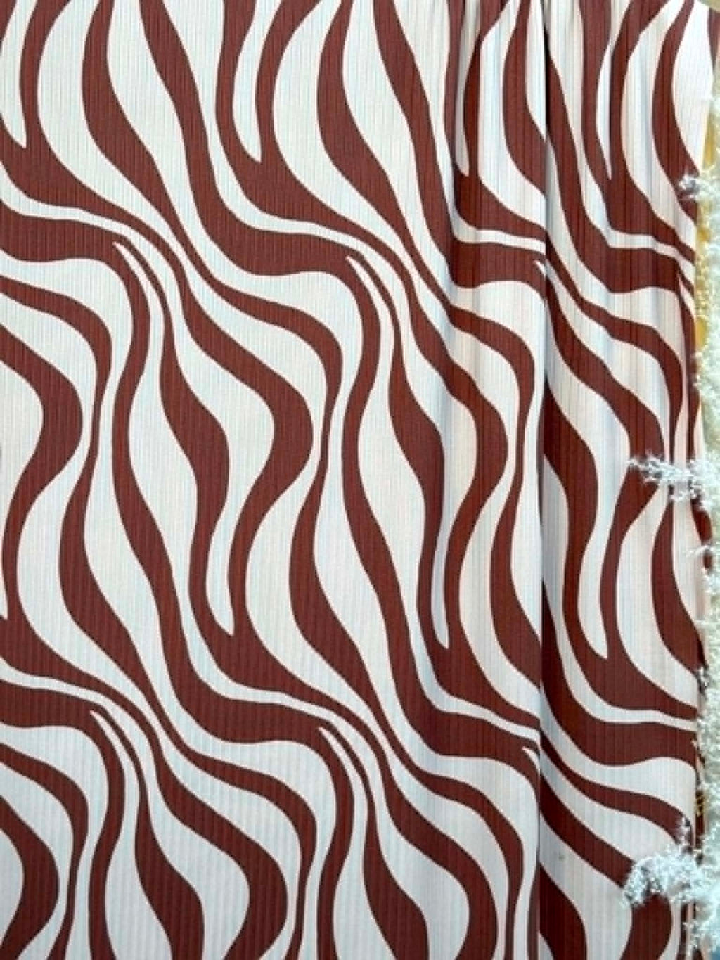 (WIDE RIB) BROWN ZEBRA ON TAN