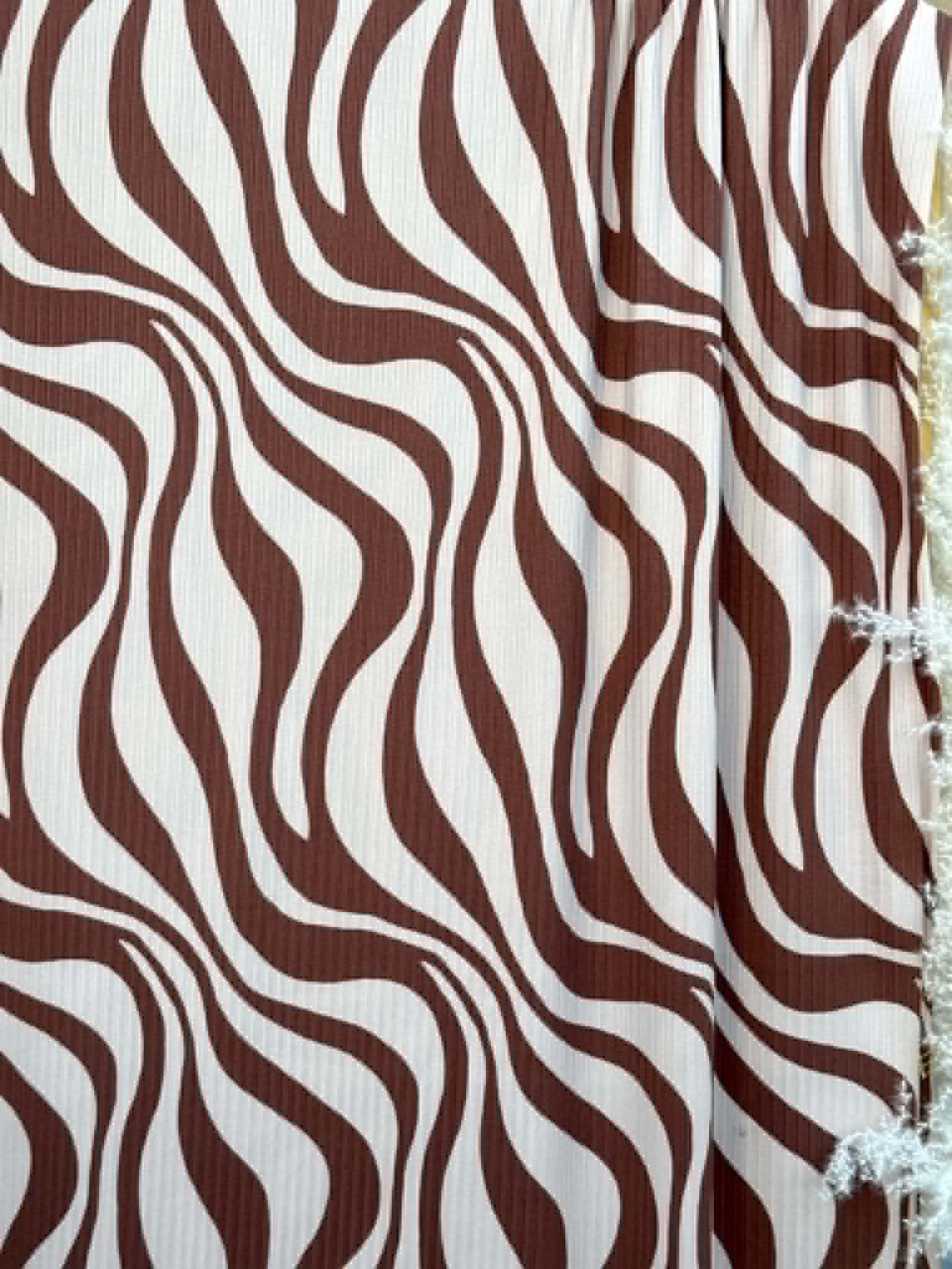 (WIDE RIB) BROWN ZEBRA ON TAN