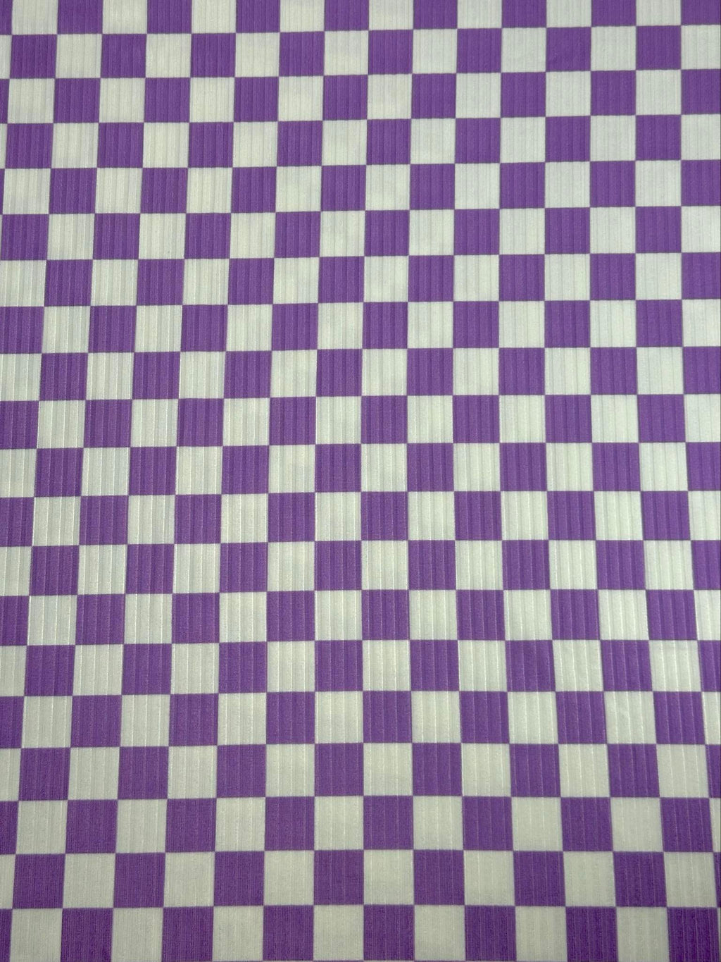 (YUMMY RIB) LAVENDER AND OFF WHITE CHECKERED