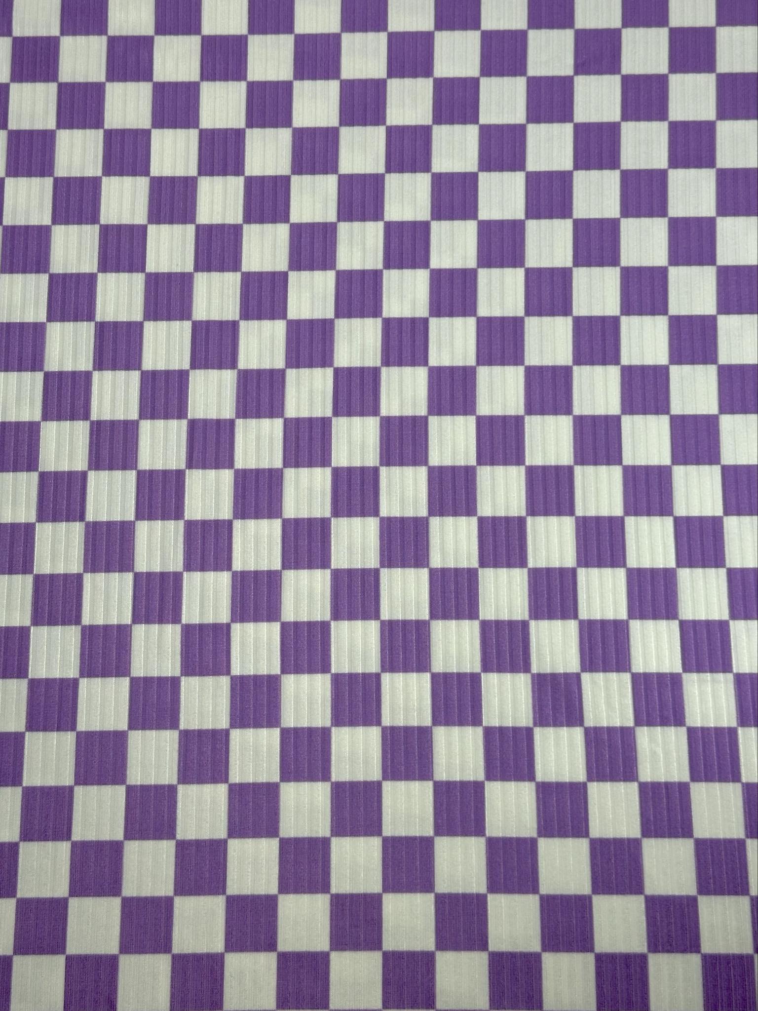 (YUMMY RIB) LAVENDER AND OFF WHITE CHECKERED