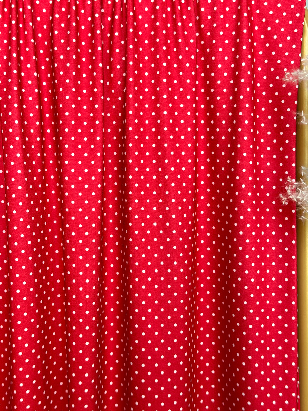 (DBP) TINY WHITE POLKA DOTS ON RED